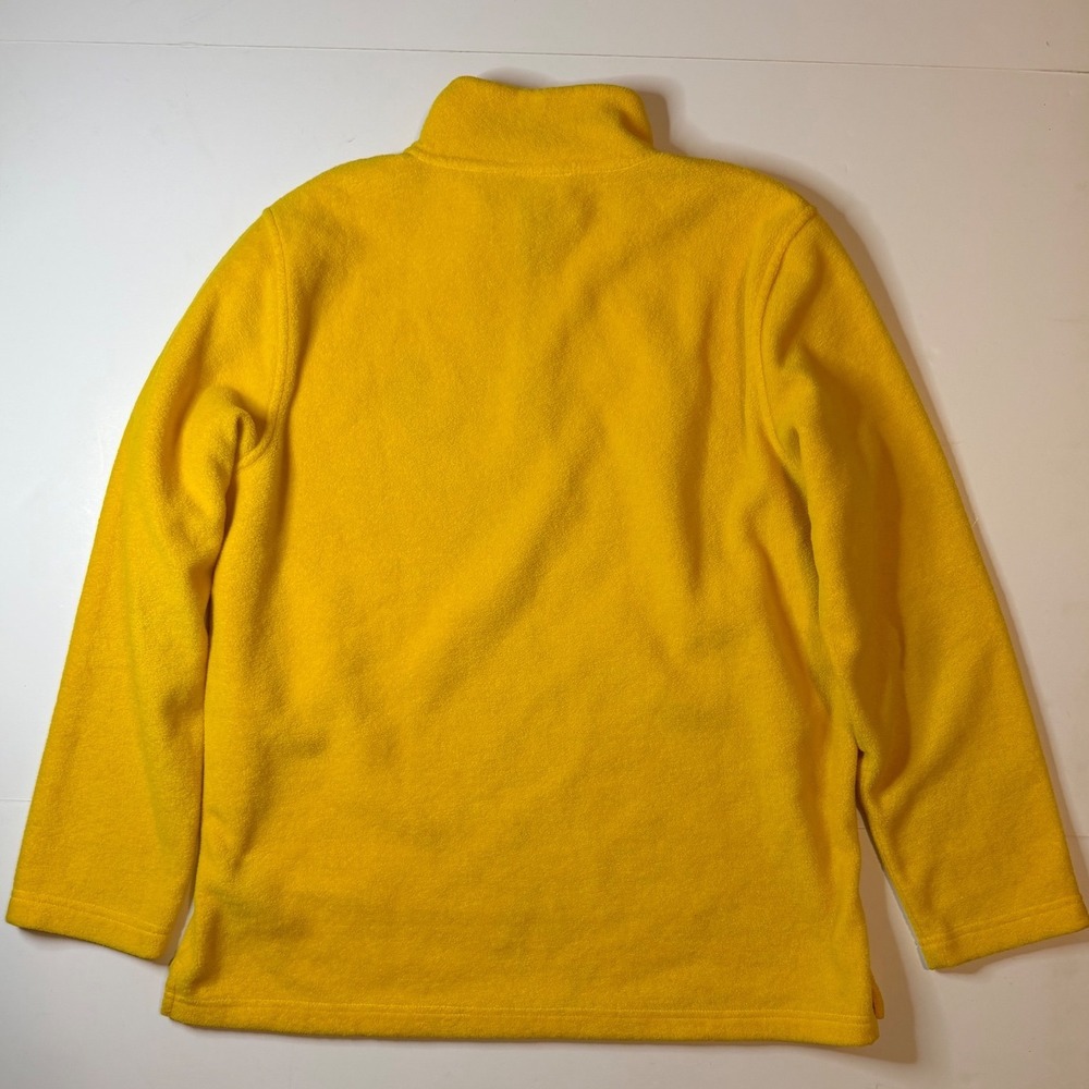 Vtg Lauren Ralph Lauren Yellow Fleece Quarter Zip Pullover Crest Logo Mens Large - Picture 3 of 9